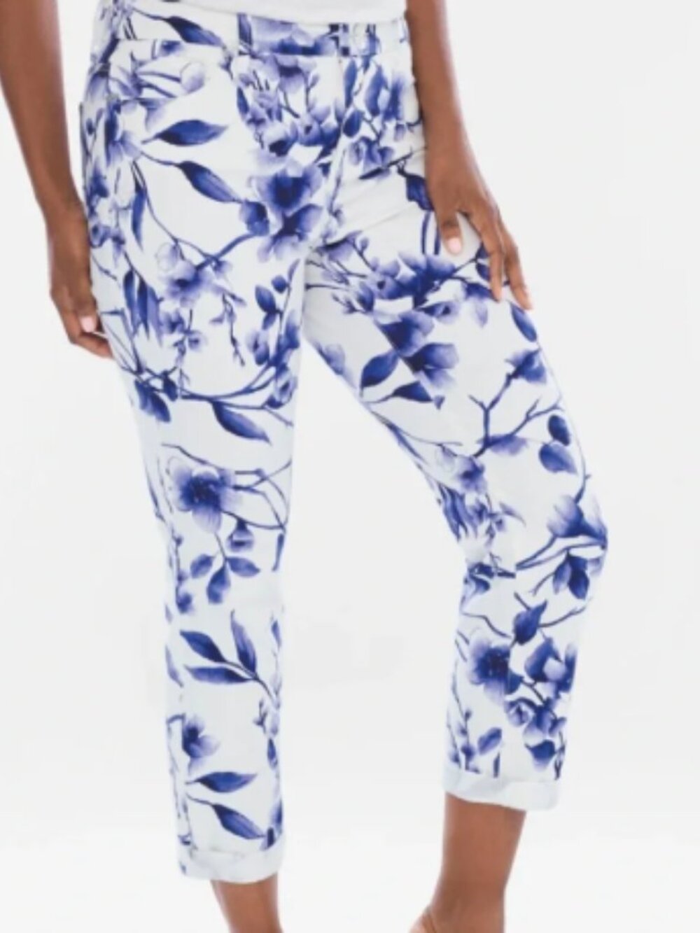 Chico's Floral "So Slimming" Cropped Jeans